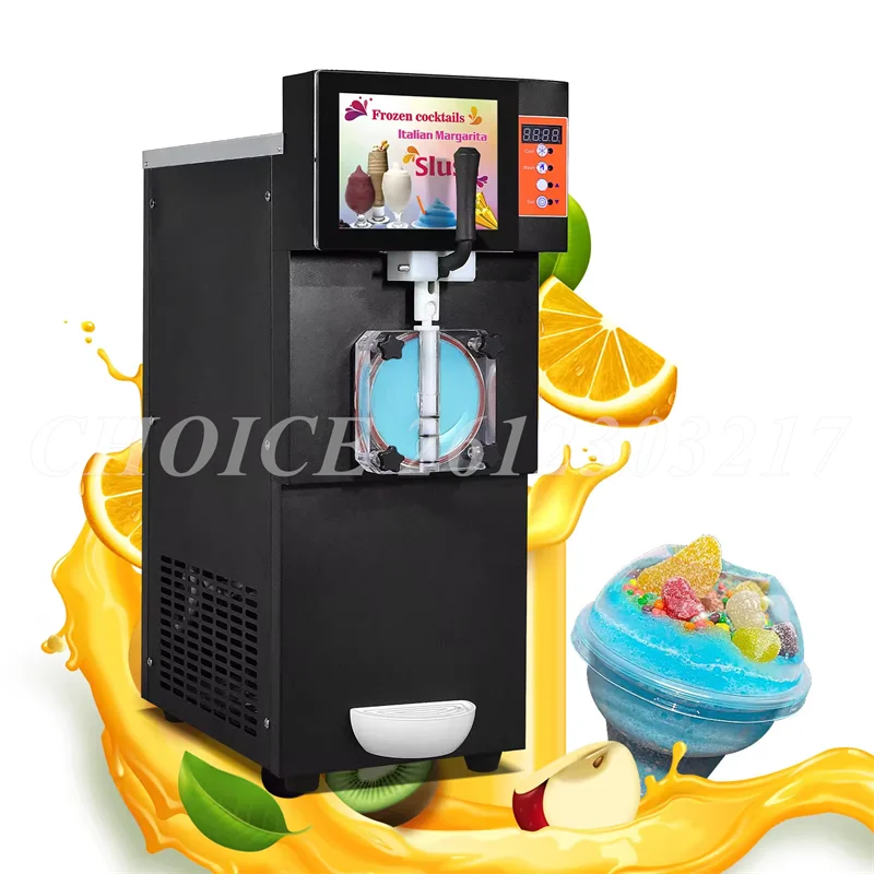 

Automatic Commercial Slush Machine Single Slot Smoothie Making Snow Melting Machine with Advertising Screen Ice Cream Maker