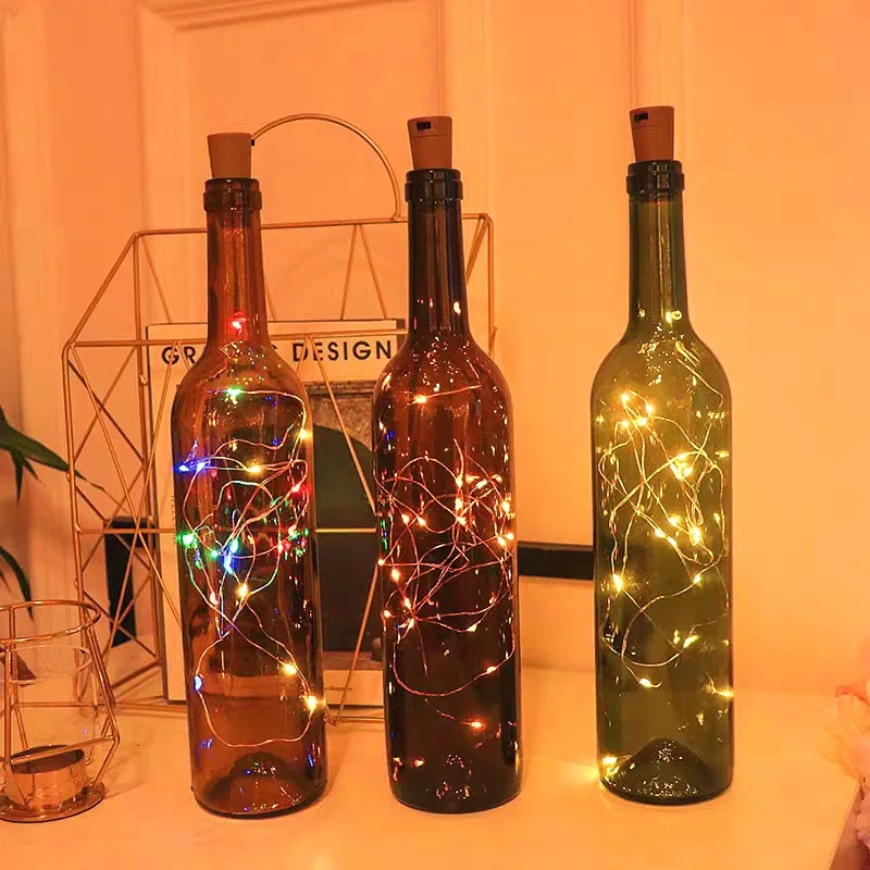 

Fairy Lights 1m 2m 3m LED Wine Bottle with Cork Copper Wire Light String Festoon Garland Lamp for Christmas Wedding Decoration