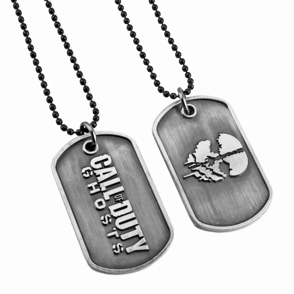 GameCallCODMilitaryGhostsDogTagCharmPendantNecklaceKeyring