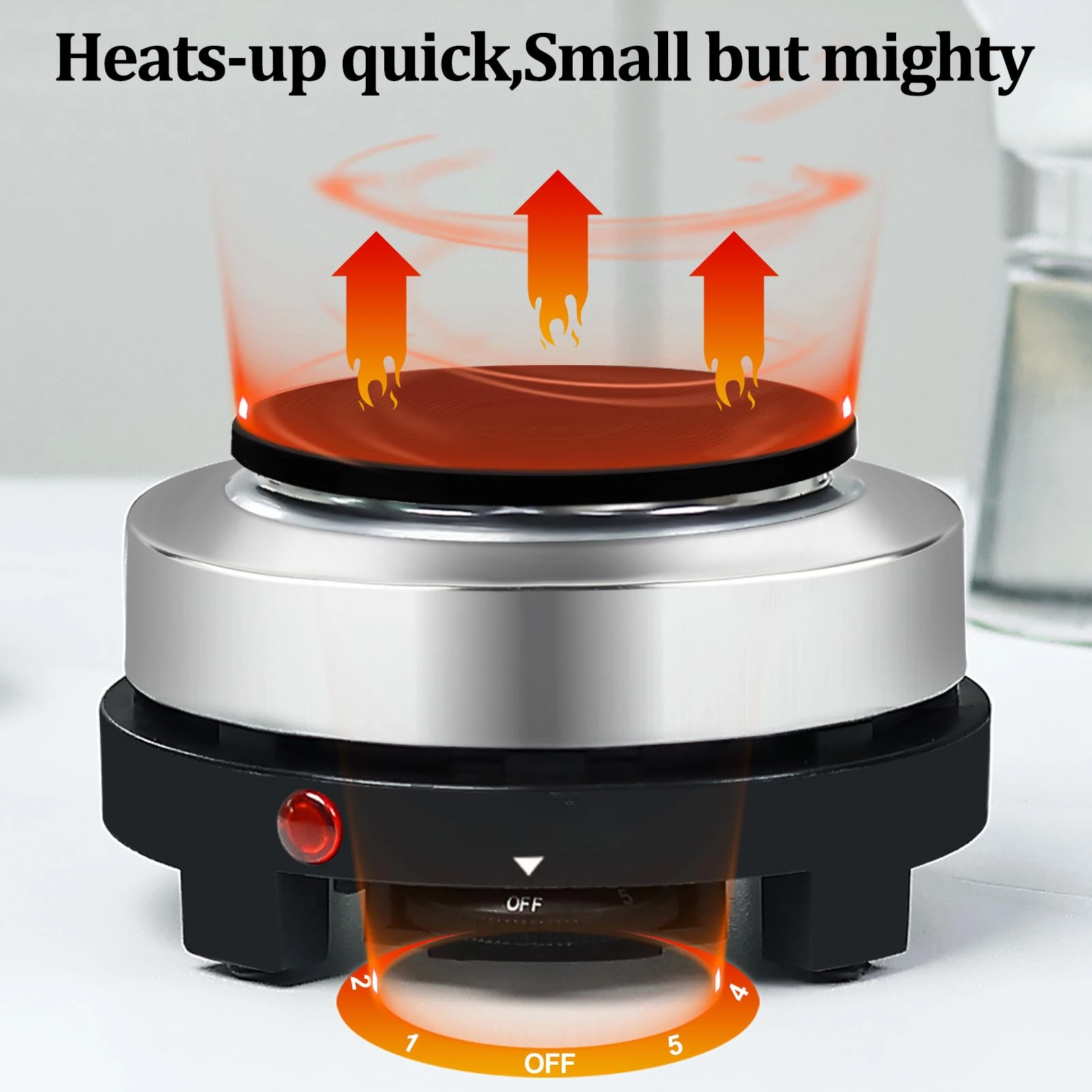 700W Portable Mini Electric Stove Hot Plate Adjustable Power Boiling Milk  Water