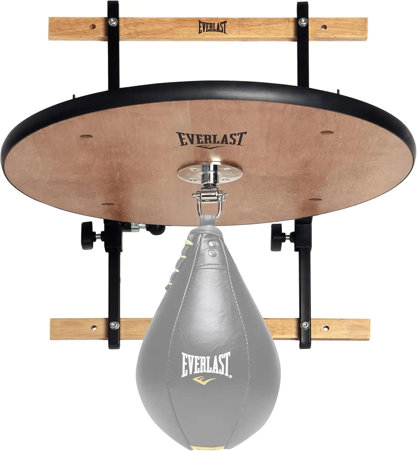 Inch Adjustable Wooden Swiveling Speed Bag Platform with Full Rubber Edge, 2 Brace Boards, and Assembly