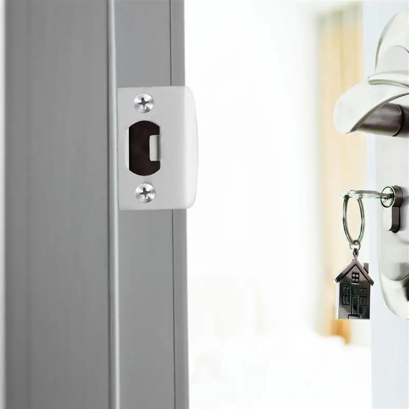 4pcs Door Latches Strike Plate Steel Strike Plates For Interior Doors Plug Lock Body Side Strip Plate Lock Door Latch Fitting door latch sliding door latch door lock latch