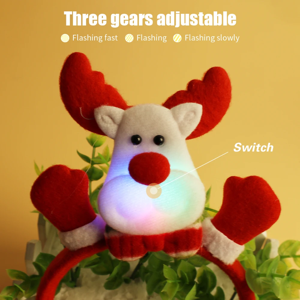 Description Picture 3 of itemChristmas LED Light Hairband Snowman Headband Ornaments For Party Christmas Decorations New Year Navidad Gift Hair Accessories