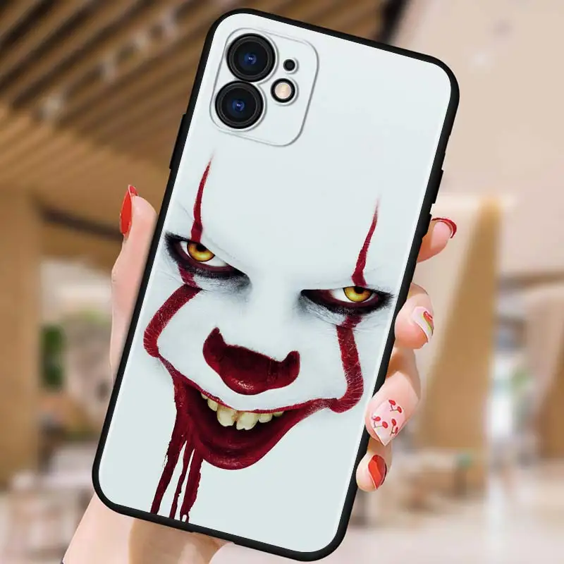 thumbnail image 1 of Pennywise-funda de silicona de Horror para IPhone, carcasa negra de silicona para Apple IPhone 13, 12 Mini, 11 Pro, XS, MAX, XR, X, 8, 7, 6S, 6 Plus, 5S, SE, 1 of 5