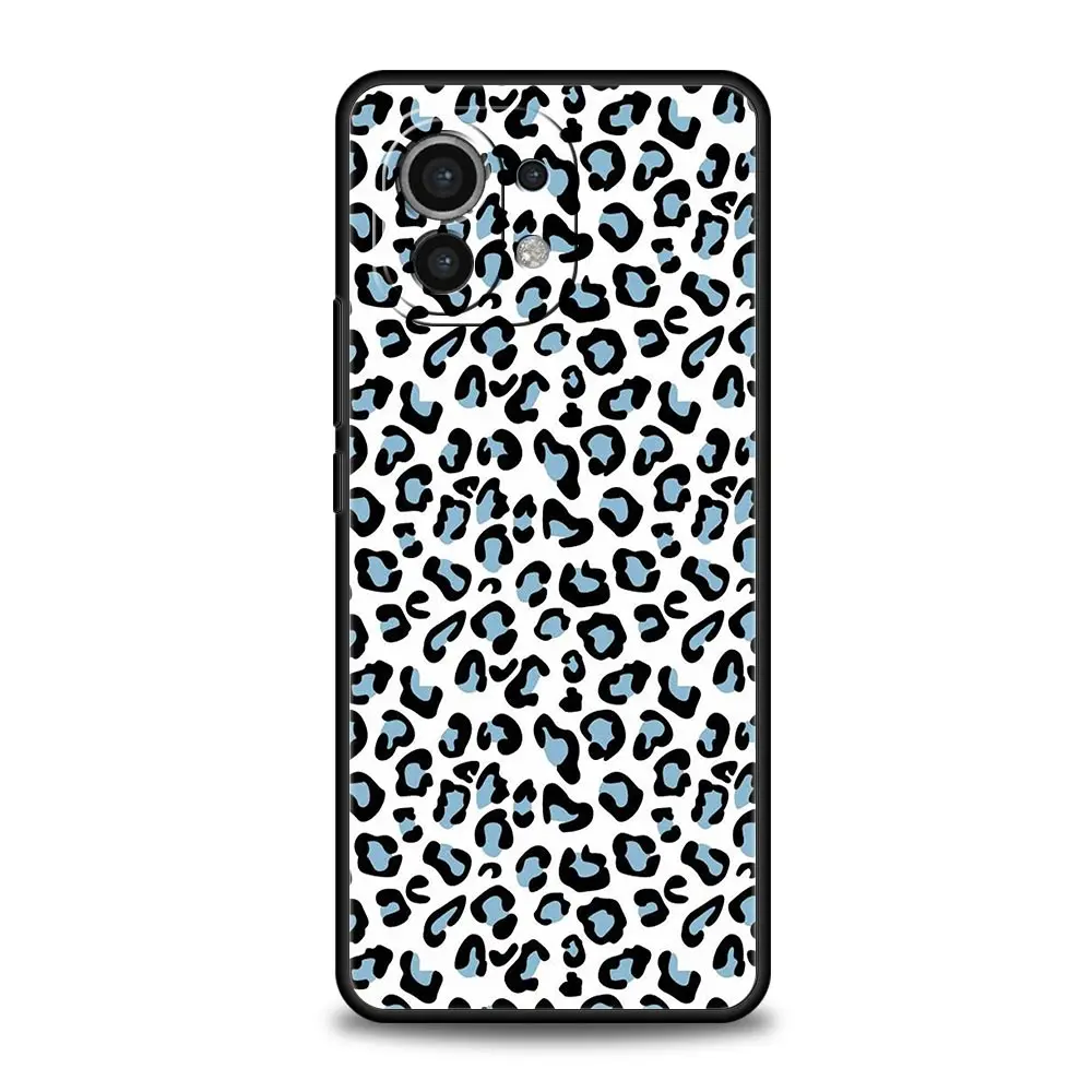 Leopard Cheetah Print Silicone Black Phone Case