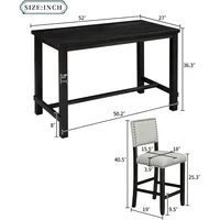 5 Piece Dining Table Set for 4,Counter Height Kitchen Table Set and 4 Cushioned Chairs for 4 Persons Dining Room Table Set 2
