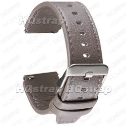 Premium 22mm Waterproof Leather Sport Wristband Replacement for 22mm (Gray)