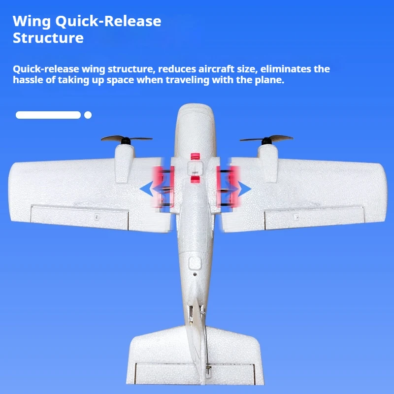 Modèle réduit d'avion RC blanc assemblé, montrant les détails du cockpit et du train d'atterrissage
