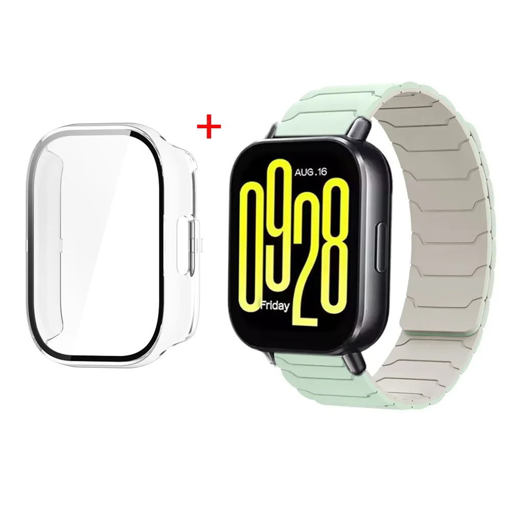 Silicone Strap with Protective Case and Magnetic Bracelet for Smartwatch Accessories
