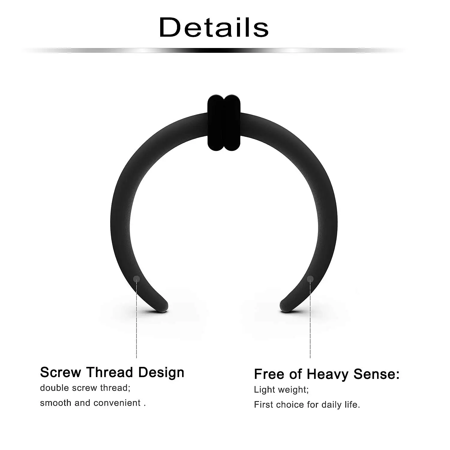 2-6pcs Acrylic C Shape Pincher Tapers Septum Buffalo Taper Expander Nose Ring Plugs Piercing Jewelry with Black O-Rings 4G-00G