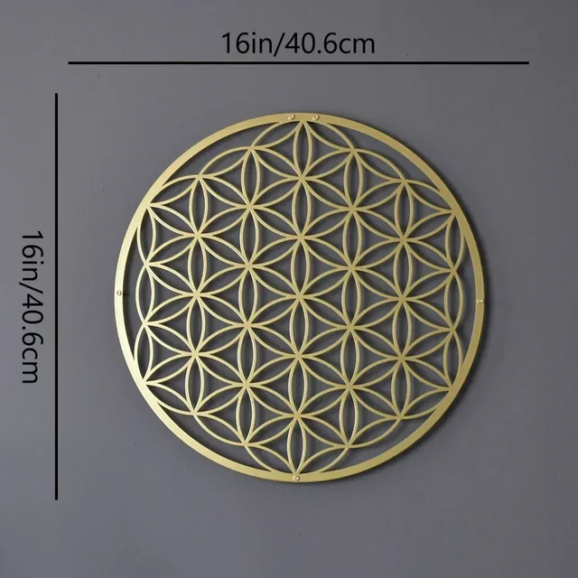 Ramadan & Eid – Art mural spécial fleur de vie en métal, pour décoration de chambre à coucher et de salon, Design Lotus comme pièce d'accent au-dessus du canapé 2