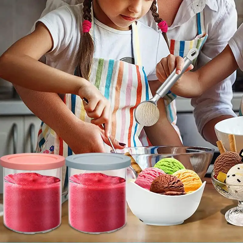 

Блузка, прямоугольная, многоразовая, рабочая, мультяшная миска для мороженого, набор контейнеров для мороженого с крышками