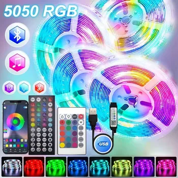 Led Lights Room Smd 5050 Usb Rgb Led Wall Strip Lights Bluetooth Led Ice Tape Ribbon Lamp With Remote Control Different Colors