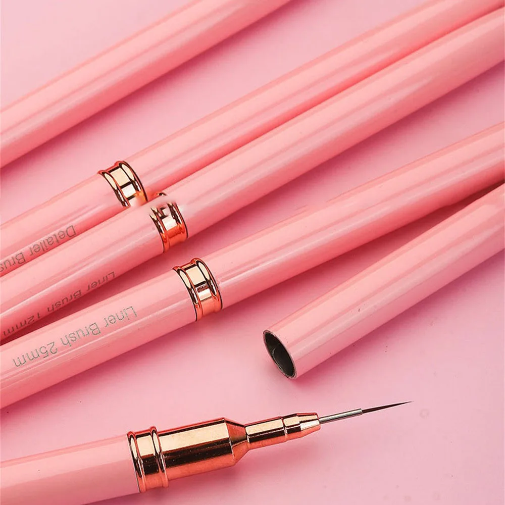 2/3PCS Nail Brush With Cover Round Head Multi Purpose Nail Drawing Pen Set Smooth Soft Tool Stylus Wire Brush Set