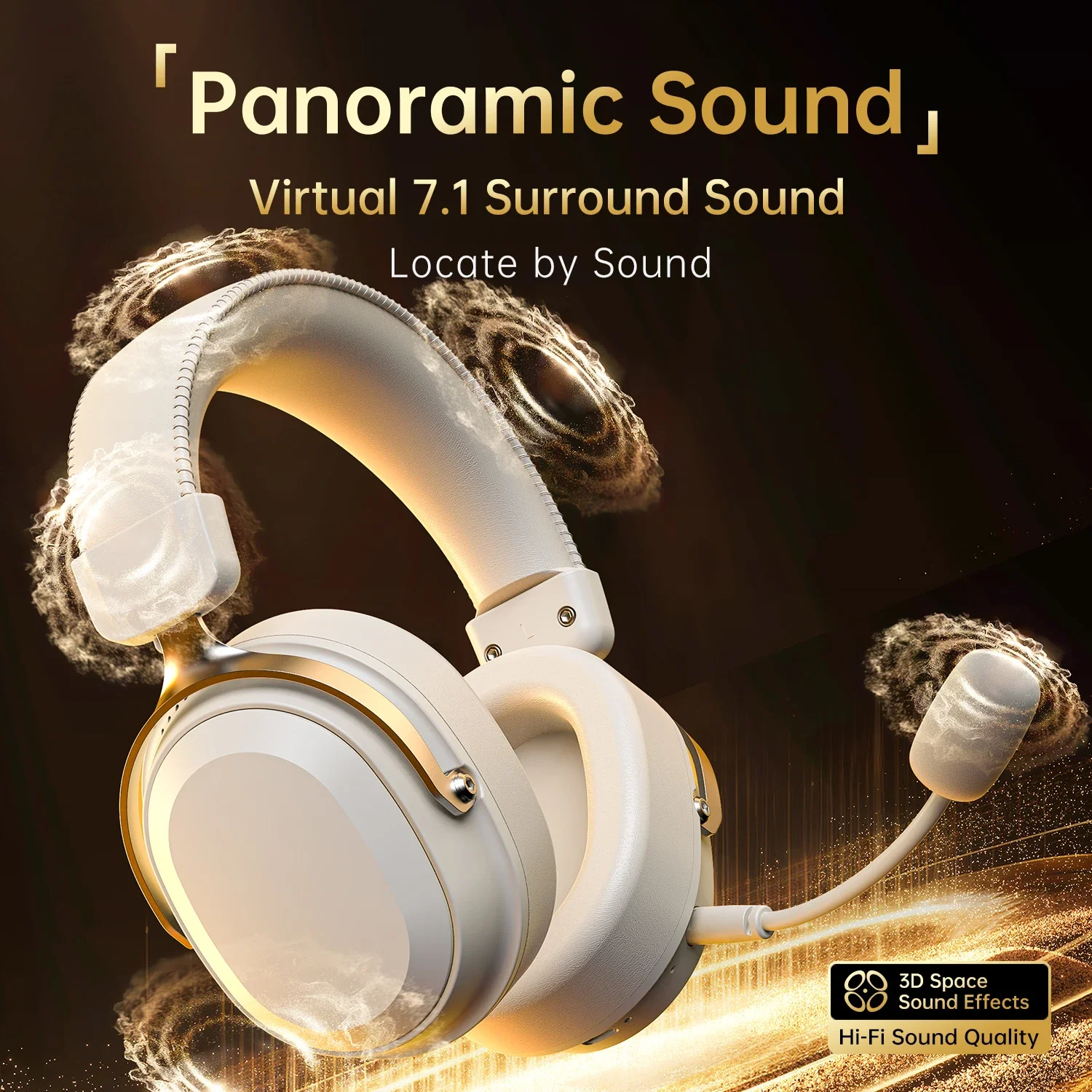 Wireless Gaming Headset – 7.1 Surround Sound with 50mm Drivers, Low-Latency 2.4G Wireless, Bluetooth & Detachable Microphone 5