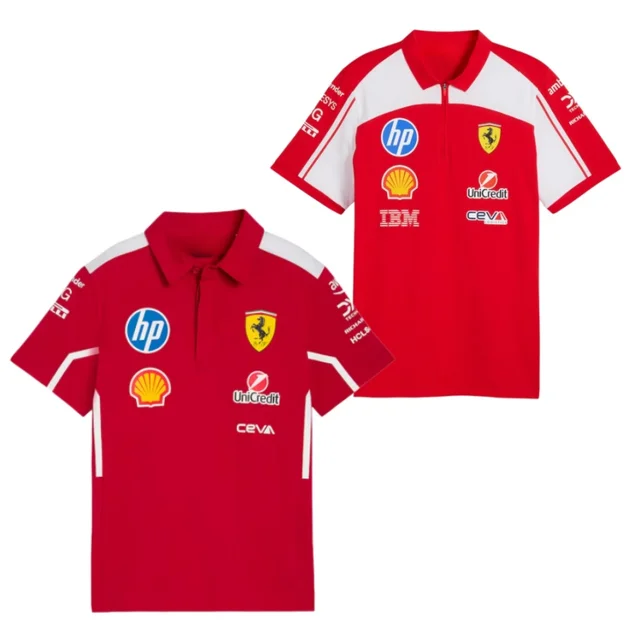 Chemises polo de l'équipe Ferrari, numéros 26 et 25, des polos essentiels pour les fans de course Ferrari 1