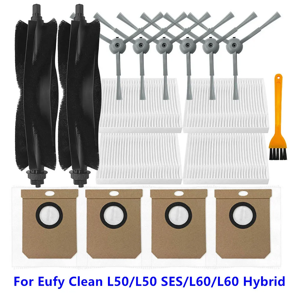 Aoteng Replacement Accessories Kit For Eufy L60 L50 L60 SES L50 SES Robot Vacuum Cleaner 12 Packs 2 Main Brush, 4 Filters, 6 Side Brushes