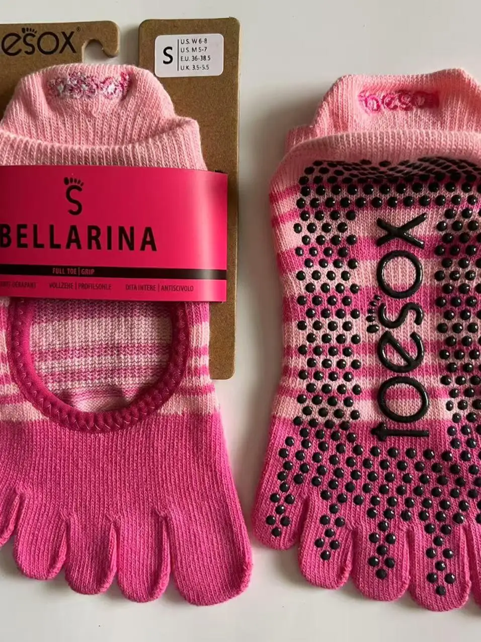 Toesox Yoga Sos Pilates Glue Ladies Five-Finger Fitn Floor Training Dance Sos Pure Cotton Women's Sport Fans Supplies