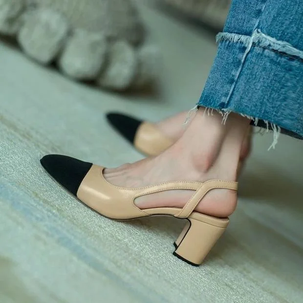 2023 New In Leather Women 39 Shoes Sandals Flat Bottom Color Hollow Thick Heel Chaussure Femme Zapatos Mujer Sandalias Sapatos 6