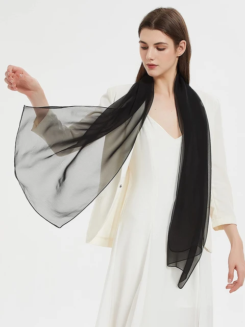 Sciarpe Quadrate Donna In Chiffon - Confezione Da 2 Sciarpine Eleganti Per Tutti I Giorni, Ufficio E Viaggi - Foto 6