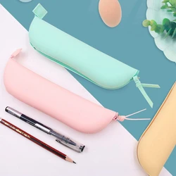 1pcs Portable Silicon Pen Pencil Bag School Stationary Case For Gift Makeup Pocket  Cute Cartoon Kawaii Silicone Pencil Case