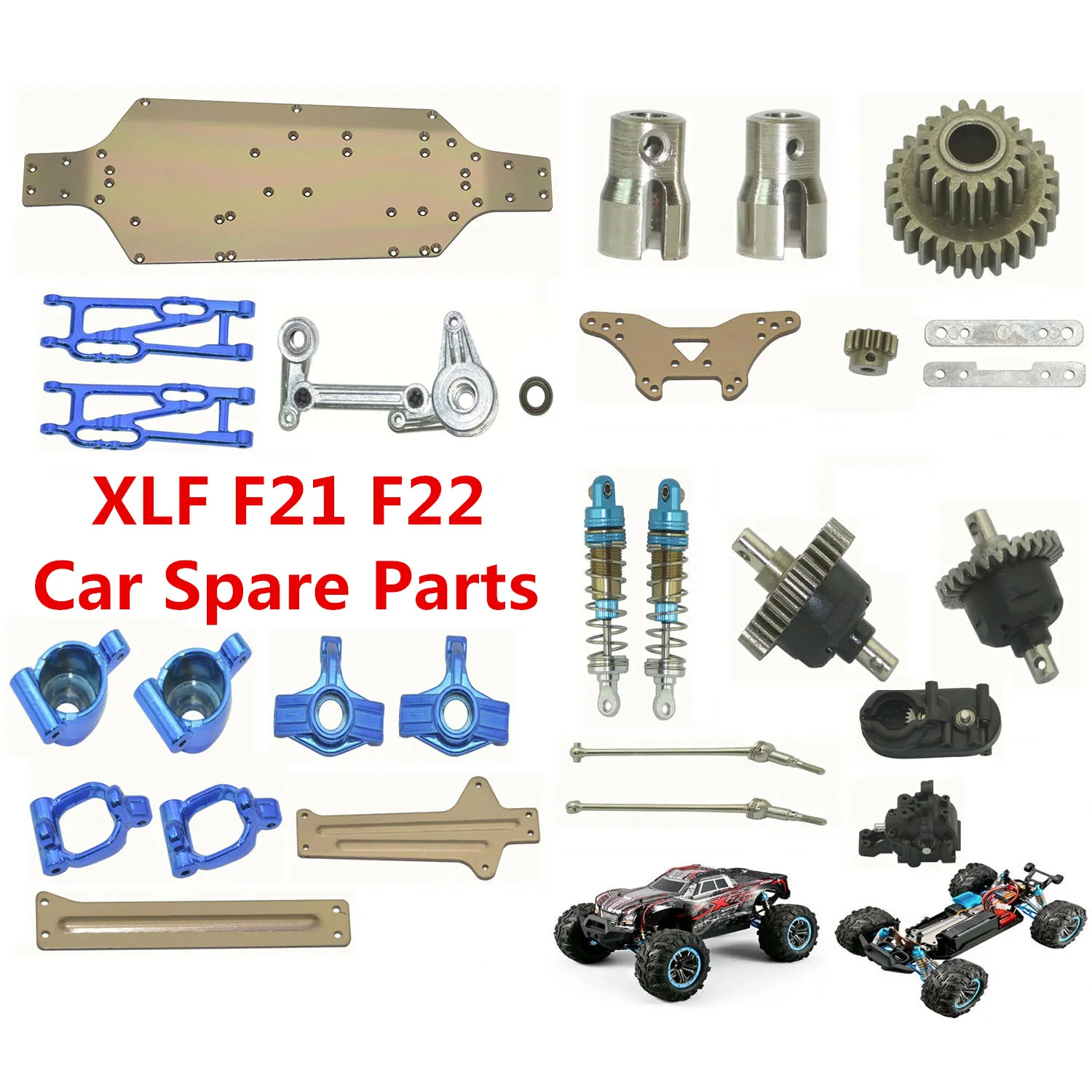 

XLF F21 F21A F22 F22A RC Car Spare Parts cup head differential dog bone motor ESC Tires Wave box etc