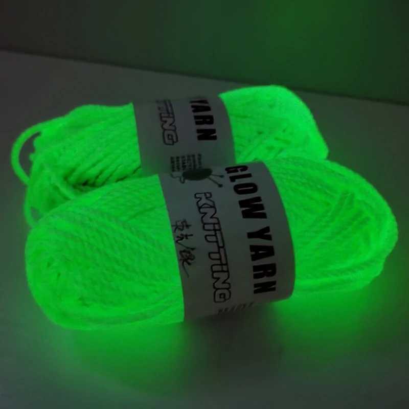 Glow in The Dark for Crocheting, 27 Yards Knitting DIY Yarn for Sewing Beginners