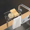 Stainless Steel Sponge Sink Organizer Rack Kitchen Accessories Drain Rack Storage Faucet Soap Holder Shelf Organizers 6