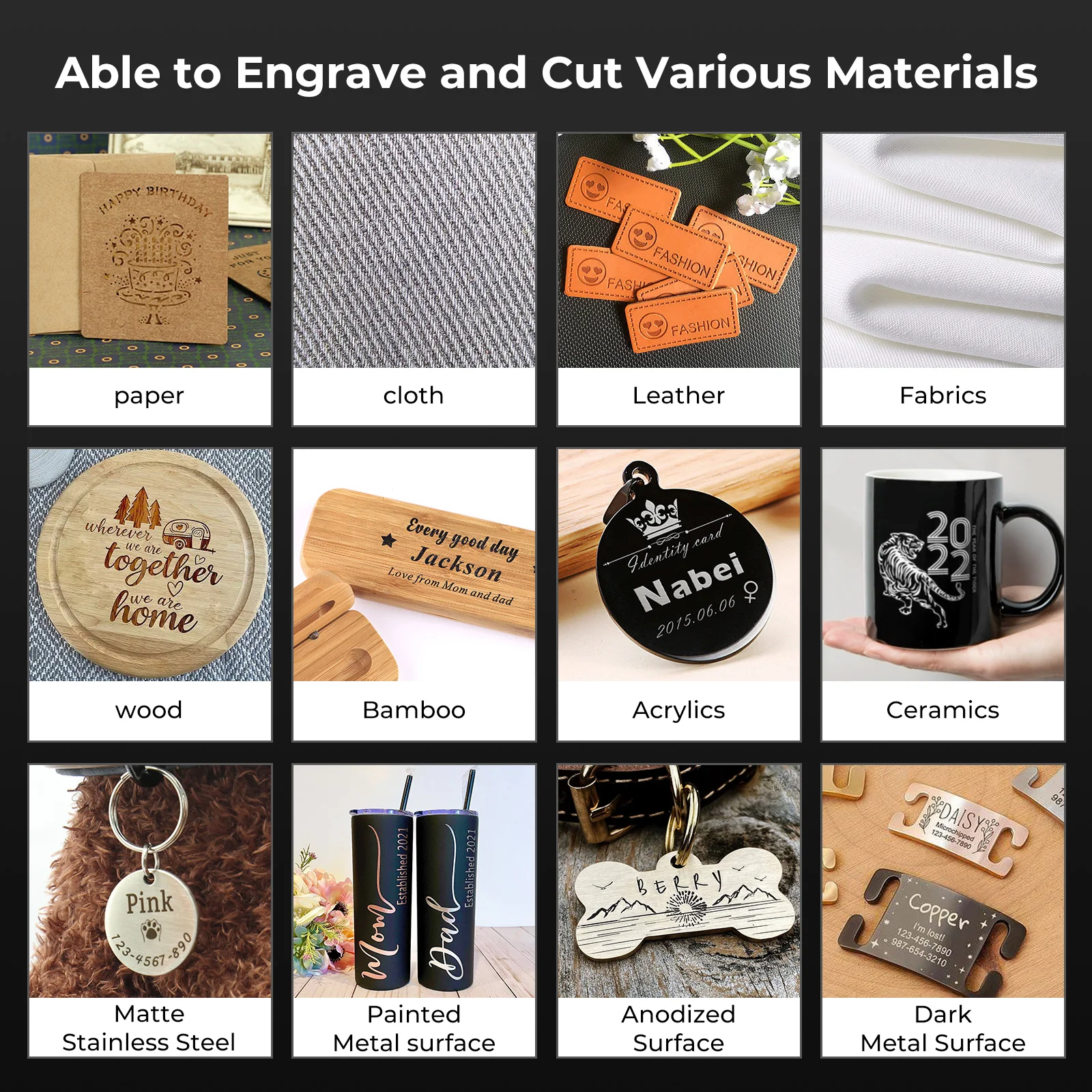 Materials Which Can Be Laser Engraved - Able Engraving & Design