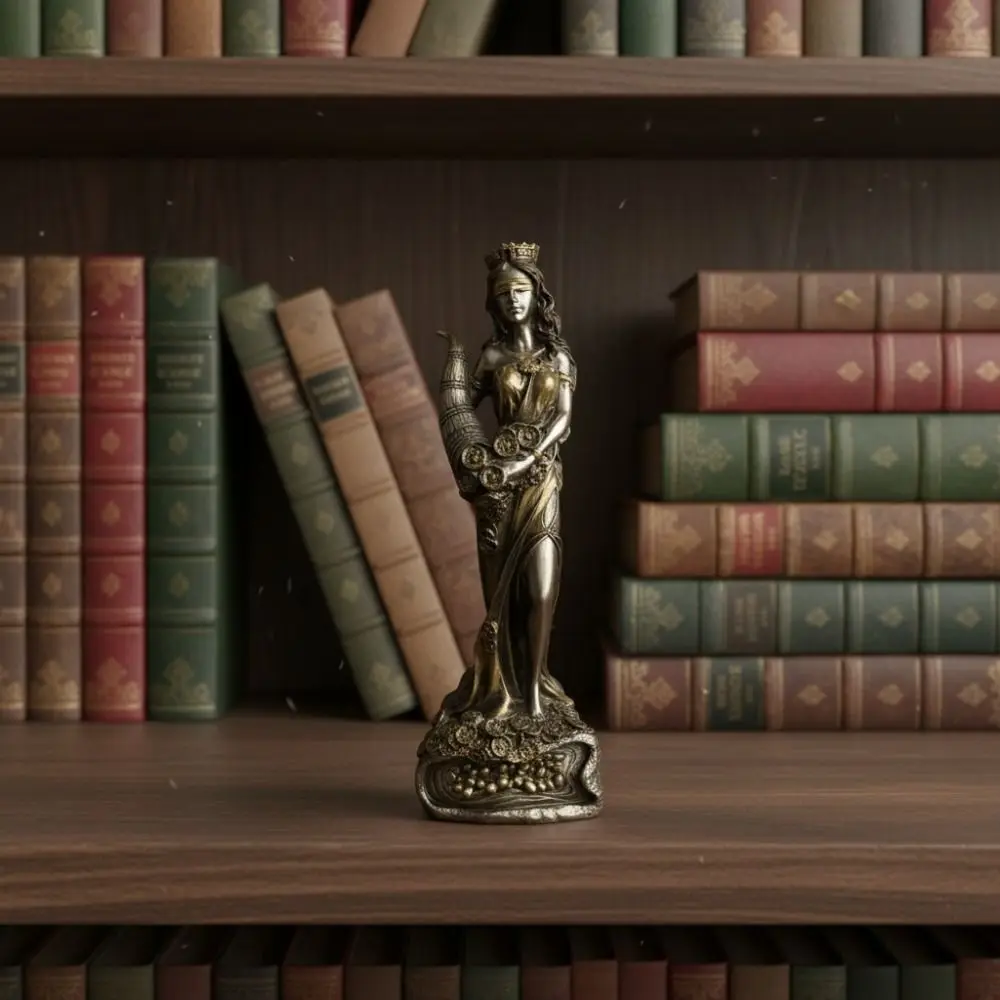 Déesse grecque sur bibliothèque
