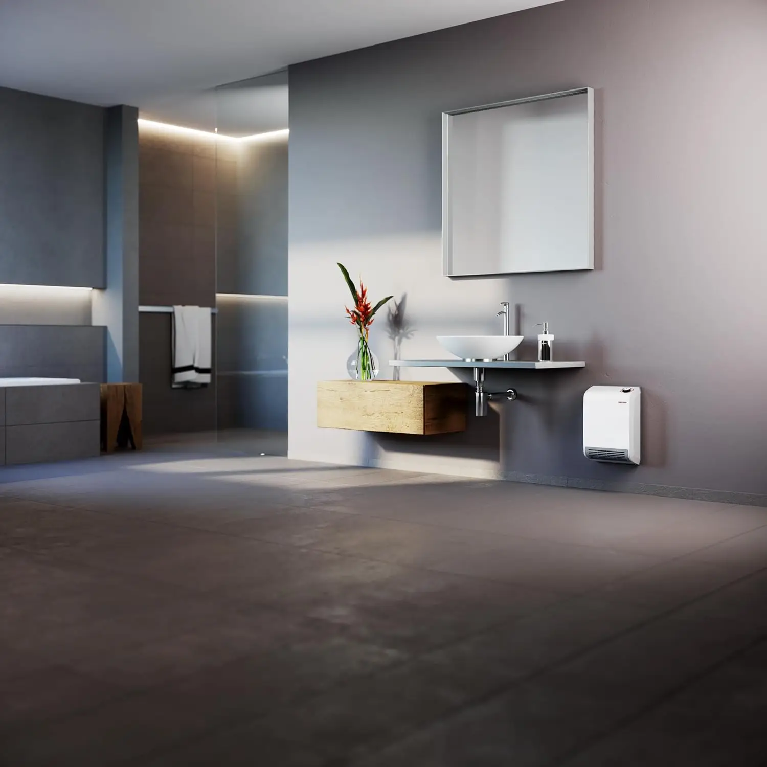 236305 CK Trend Wall-Mounted Electric Fan Heater, 2000W, 240V