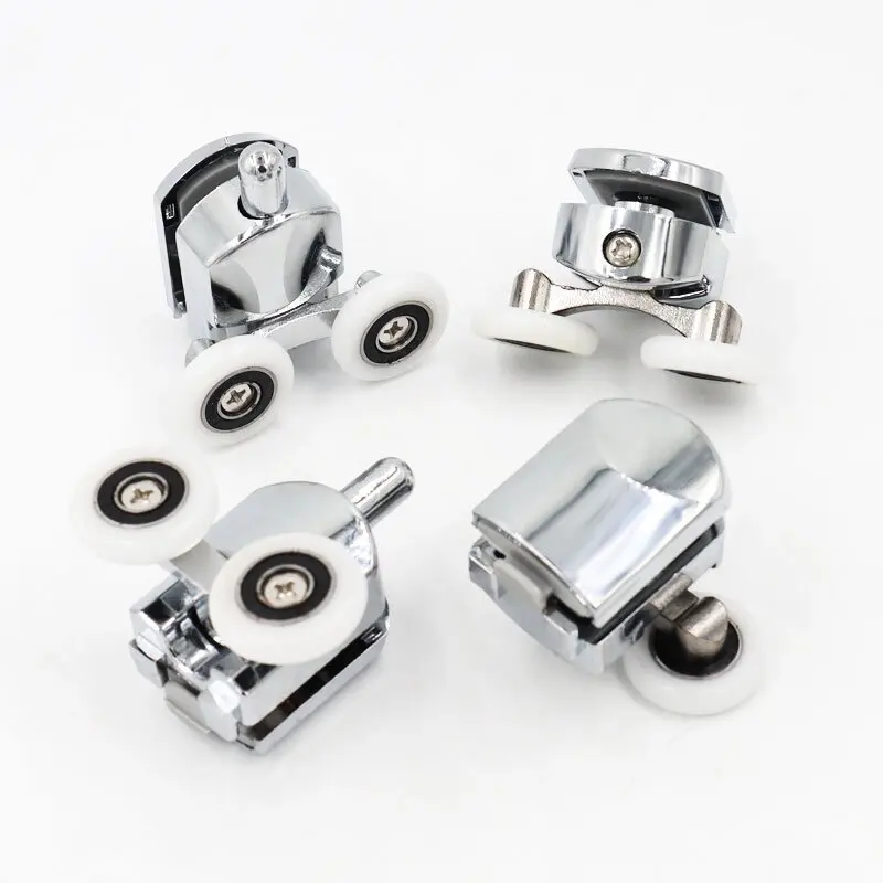 Rulli Per Porta Doccia In Lega Di Zinco – 4 Pezzi, Diametro 23 Mm, Per Vetri Da 4-6 Mm, Con Molla Per Ante Curve