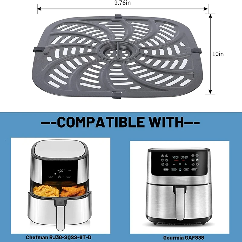 For Chefman RJ38-SQSS-8T-D 8QT Air Fryer Replacement Grill Pan Air Fryer Accessories Nonstick Removable Grill Pan
