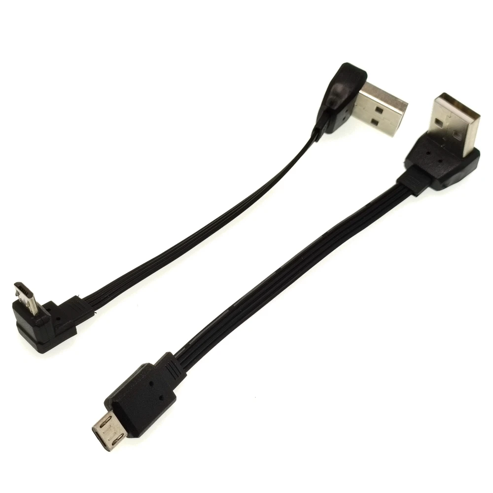 

10CMSoft flat cable Micro USB data charging cable flat cable car up and down left and right elbow Android mobile phone universal