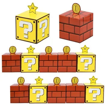5pcs/set Super Mario Anime Peripherals Candy Box Cartoon Stars Question Mark Blocks Props Image Children Party Gift Boxes Toys