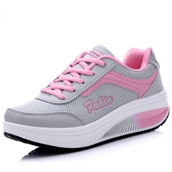 Women's Fashion High-Quality Platform Sneakers - Plus Size Flats Shoes - 42 (8391Pink)