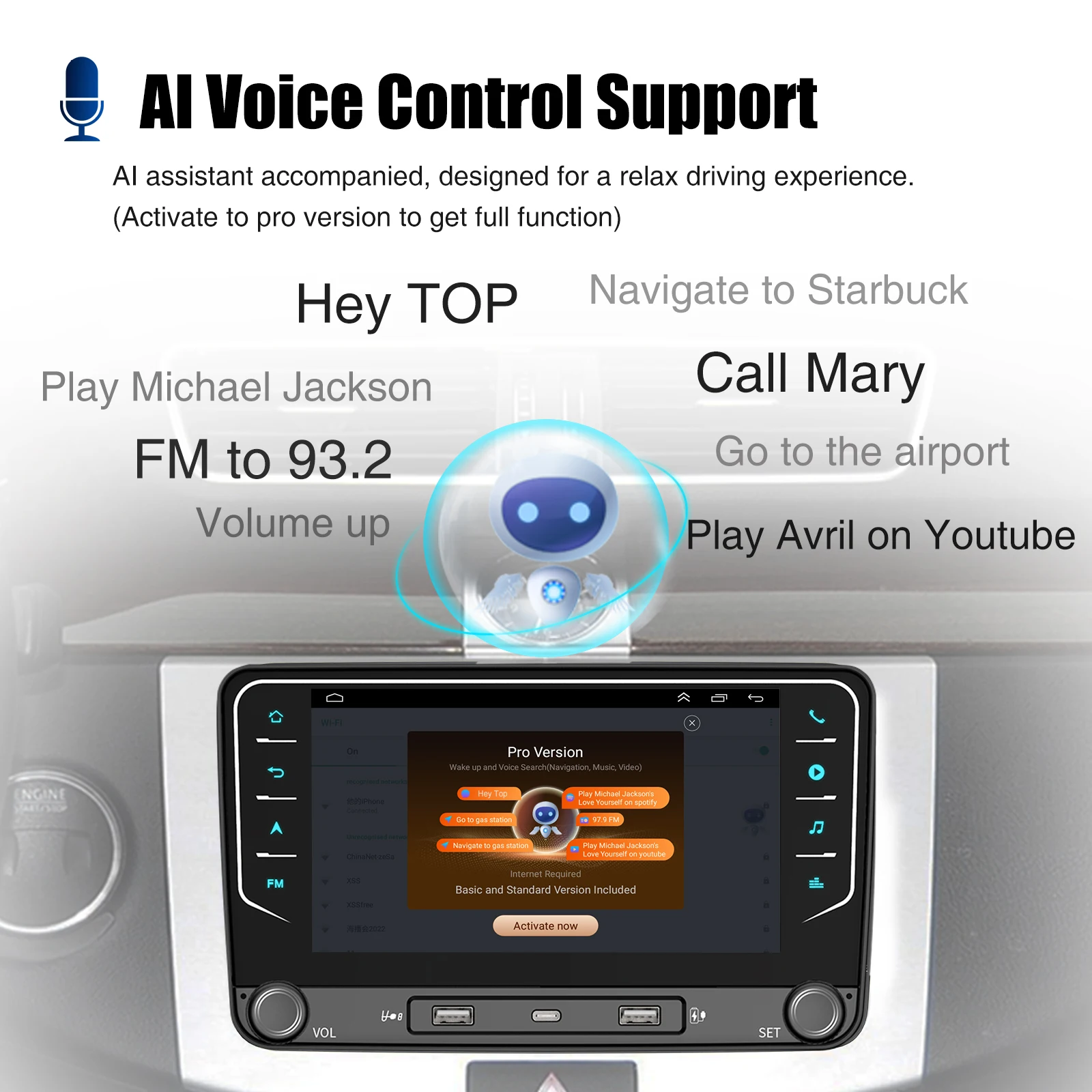 ESSGOO Radio de coche 2 Din Android 15, reproductor multimedia inalámbrico para coche, GPS, WiFi, para Volkswagen Skoda Octavia golf 5 6 touran passat polo Jetta 5