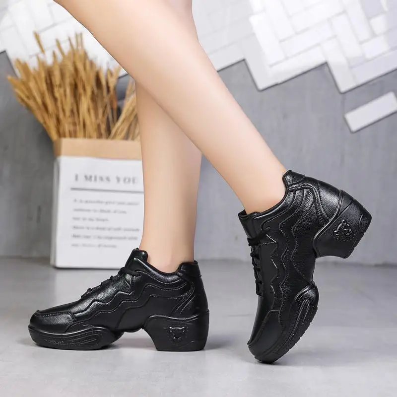New Soft Sole Women Boots Shoes Sports Anti-skid Square Dance Shoes Sneakers Net Jazz Shoes Fitness Team Performance Shoes 3