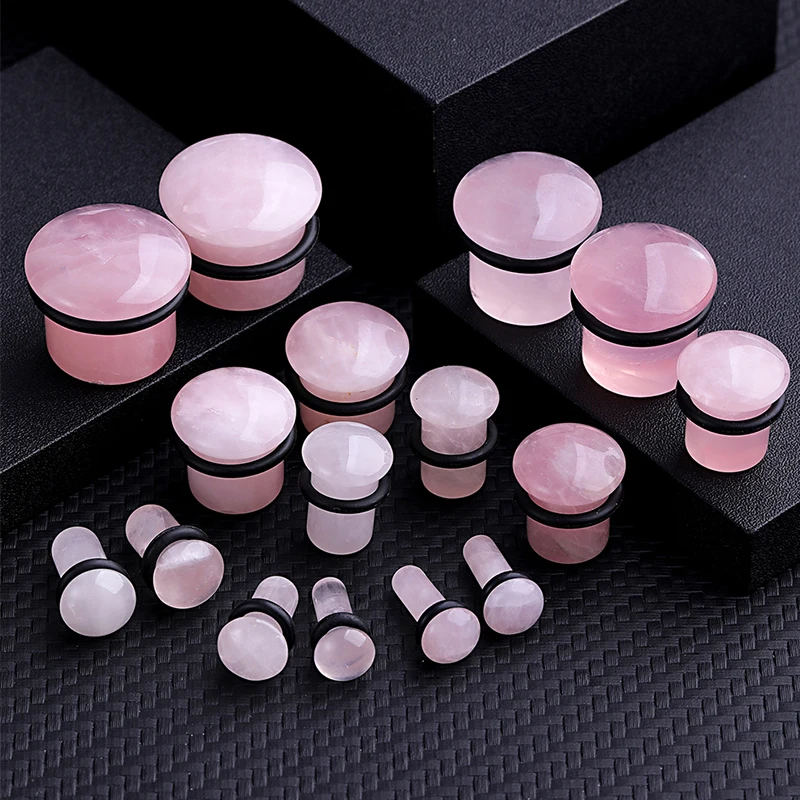 2pcs Organic Stone Ear Plugs Tunnels Single Flare Piercings Oreja Earrings Gauges Round Helix Lobe Labret Stretcher Body Jewelry