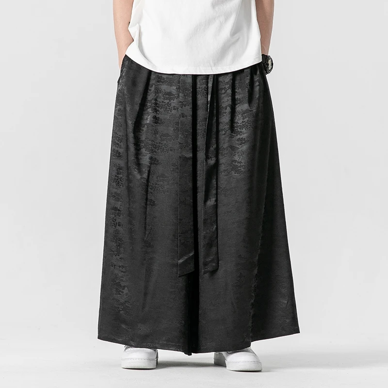 Men Loose Harem Pants Vintage Casual Wide-Leg Trousers Male Belt Jogger Oversized Men Pants Streetwear Clothes