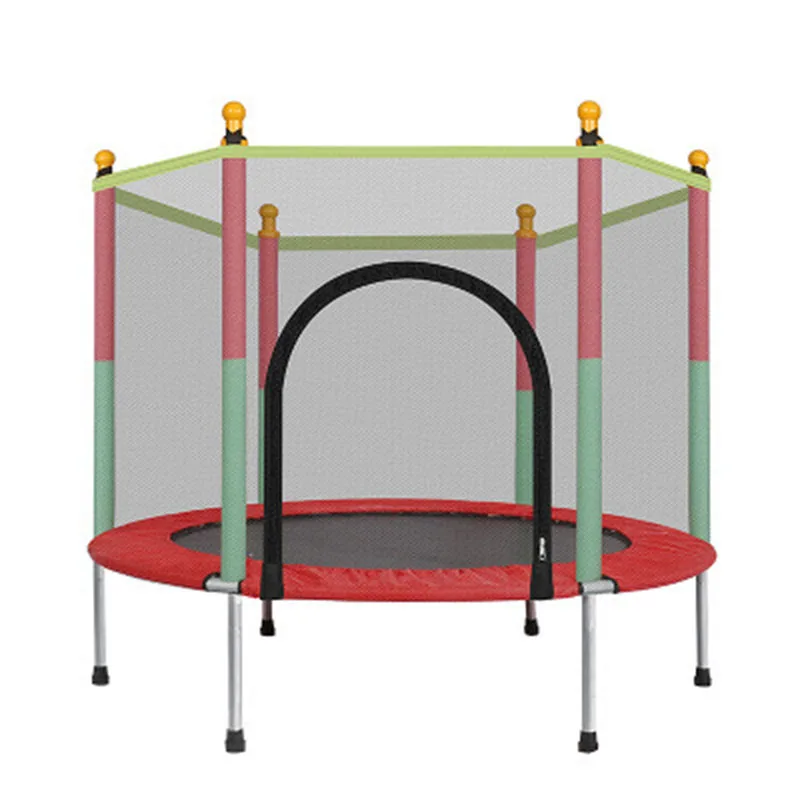 

55 Inch Indoor Trampoline with Protection Net Adult Children Jumping Bed Enclosure Workout Fitness Equipment Outdoor Trampolines