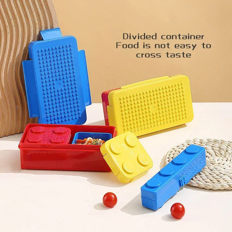 Colorful Building Blocks Portable Lunch Box