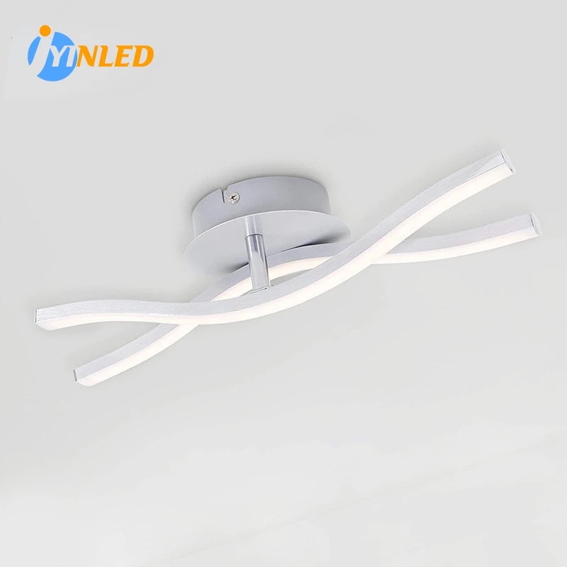 

12W Home Decoration Lighting Fixtures Surface Mounted Two Waves Cross ShapeLed Ceiling Lamp Light for Indoor Living Room