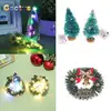 1PC Dollhouse Miniature LED Lighting Mini Artificial Christmas Trees Decorations Festival Snow Frost Xmas Tree Hoarfrost Decor 2