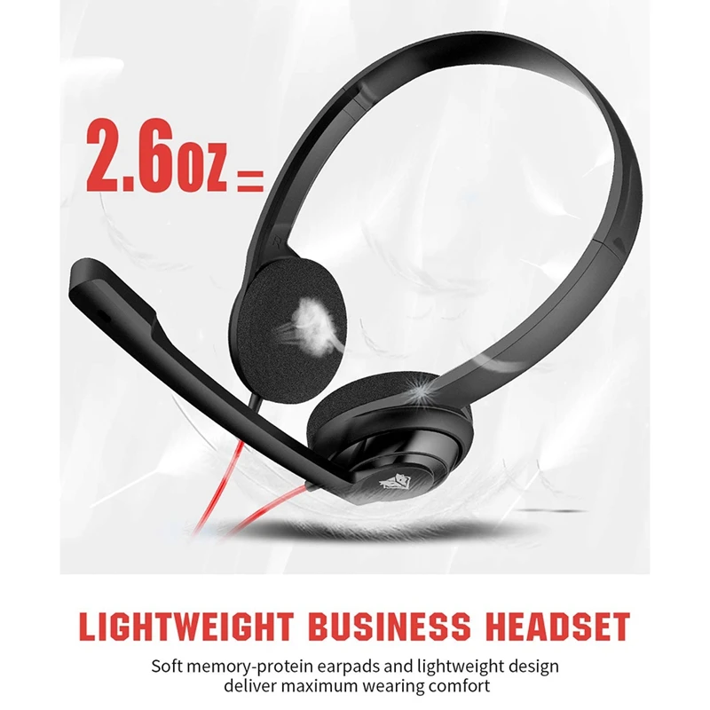 NUBWO USB Headset with Noise Cancelling Microphone for PS5 Laptop Computer, On-Ear Wired Office Call Center Headset for Boom