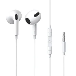 Premium Wired In-Ear Headphones with Microphone (3.5mm White)