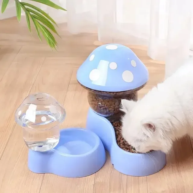 1 Pcs Automatic Cat Water Storage Plastic Mushroom Drinking Bowl Small Size Pet Supplies for Cats and Dogs Food and Water Bucket 3
