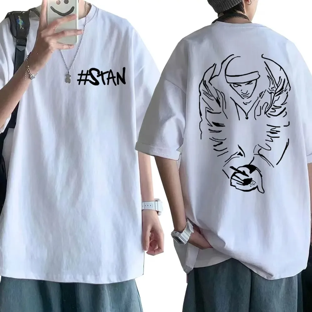 Rapper Eminem Music Album T Shirt World Tour Gift for Fan T-shirt Men Women Cotton Short Sleeve Cotton Tshirt Tee Clothes Tops 3