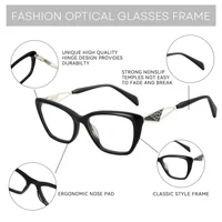 ZENOTTIC noir oeil de chat lunettes optiques cadre particulier mode jambe femmes sans Prescription acétate carré lunettes MG6592 5