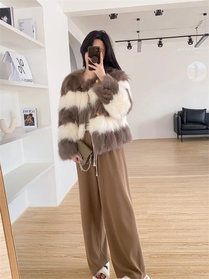 未使用タグ付✨Ameri FUR COLOR BLOCK SWEATトレーナー AMERI vintage FUR COLOR BLOCK SWEAT